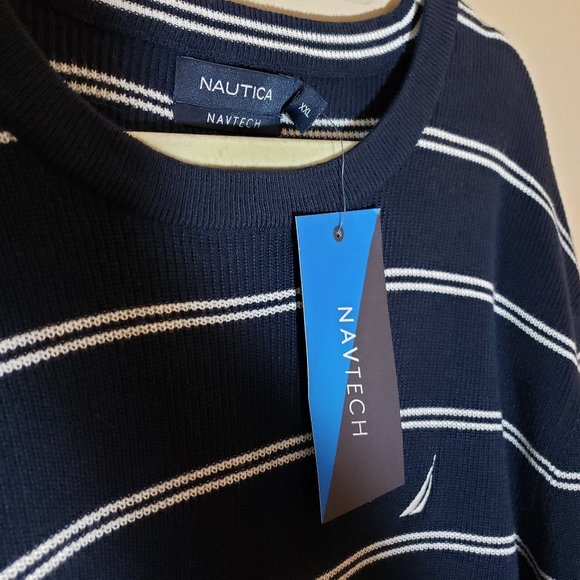 NWT Men's Nautica Navtech Striped Sweater, Sz XXL - Picture 4 of 7